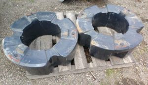Pair of 1000lb CIH wheel weights. (2000lbs total)