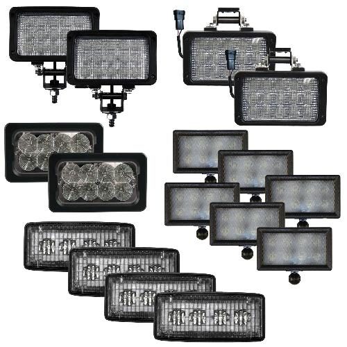 Complete Flood Beam LED Light Kit for John Deere 8000 Series Tractors - (Pkg. of 16)