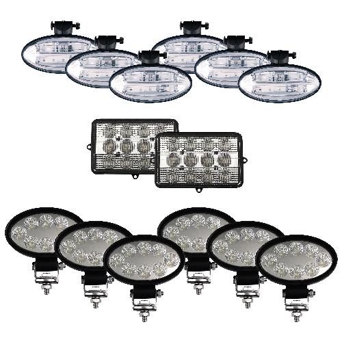 Complete Flood Beam Light Kit for John Deere 9000 Series Combines - (Pkg. of 14)
