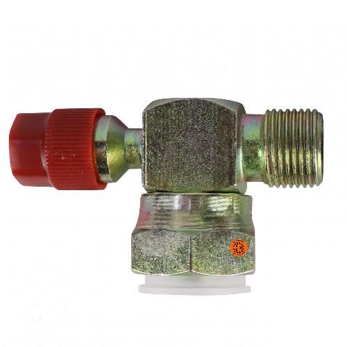 Male Insert O-Ring Fitting, Tube-O, #8 (3/4") Hose w/ 134A Charge Port