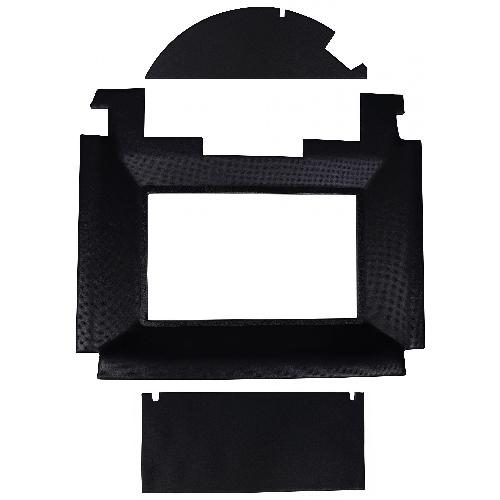 Headliner, Black Vinyl w/ Formed Plastic