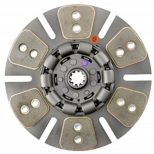 12" Transmission Disc, 6 Pad, w/ 1-1/4" 10 Spline Hub - Reman