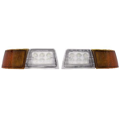 Flood Beam &amp; Corner Amber LED Headlight Kit for Case IH Tractors, 6400 Lumens