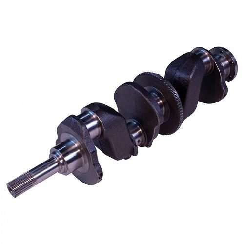 Crankshaft, no gear, splined nose, counterbalancer gear on center of shaft