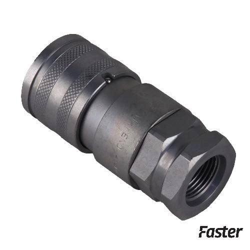 Faster Flat Face Hydraulic Breakaway Coupler, Female, Genuine OEM Style