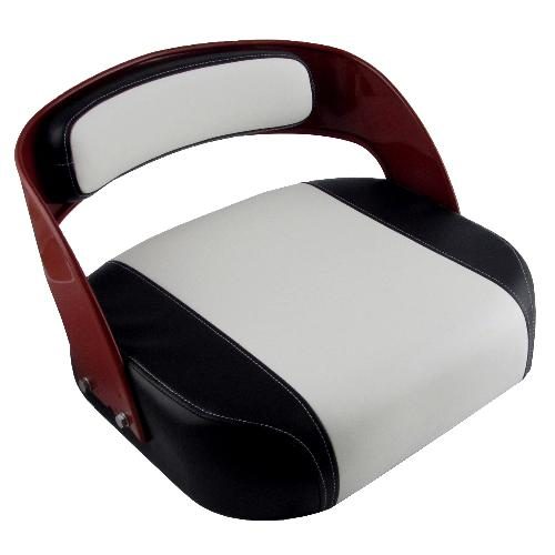 Seat, Black &amp; White Vinyl, w/ Wood Core
