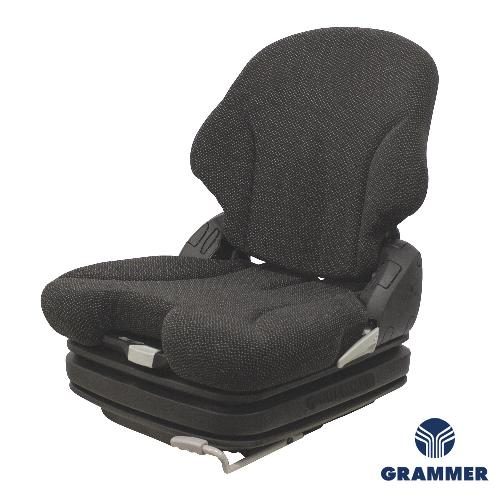 Grammer MSG75/531 Low Back Seat for Skid Steers &amp; Forklifts, Black Fabric w/ Air Suspension
