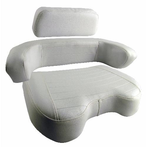 Cushion Set, White Embossed Vinyl, Super Deluxe Style - (3 pc.)