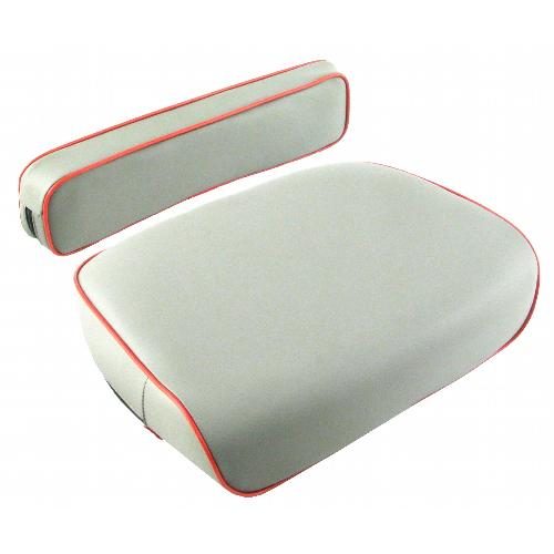 Cushion Set, Gray Vinyl, Strapped Style - (2 pc.)